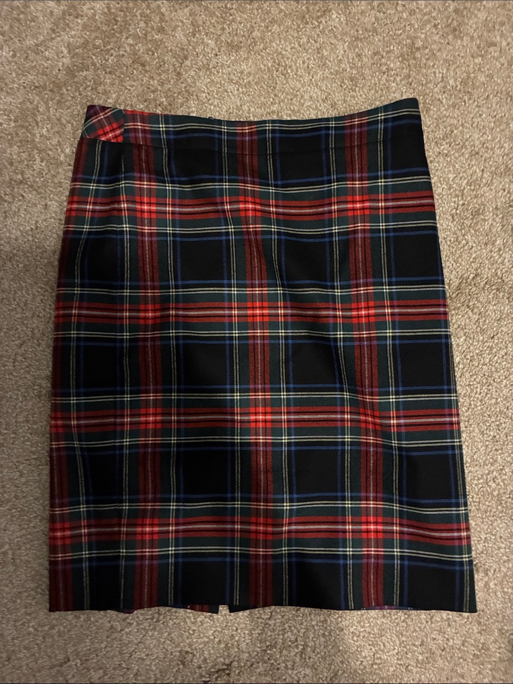 J.Crew Plaid Red and Black Pencil Skirt - Women's Classic Tartan